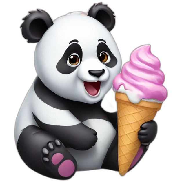 Panda eating ice cream emoji