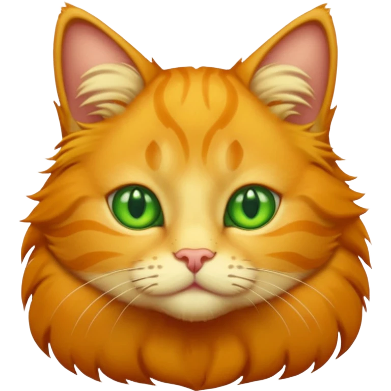 GATO AMARILLO SIN OREJAS VERDES Y OJOS VERDES Y MAS PELUDO emoji