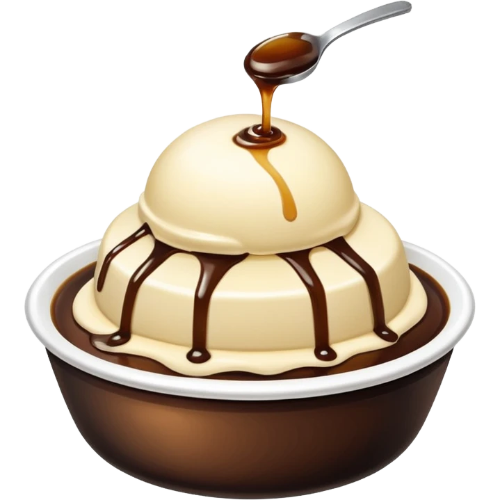 Soy sauce bottle poured on ice cream. emoji