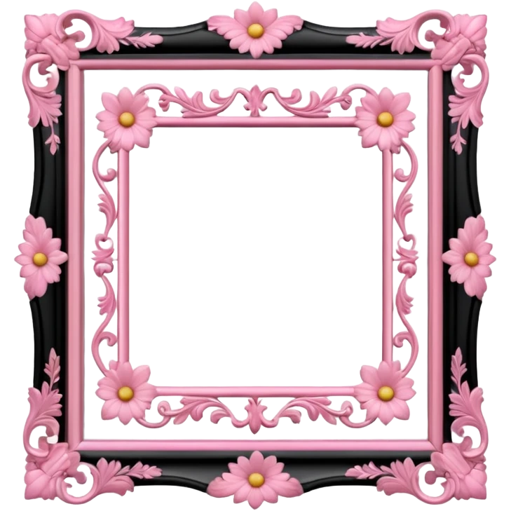 pink photo frame of a blossom emoji