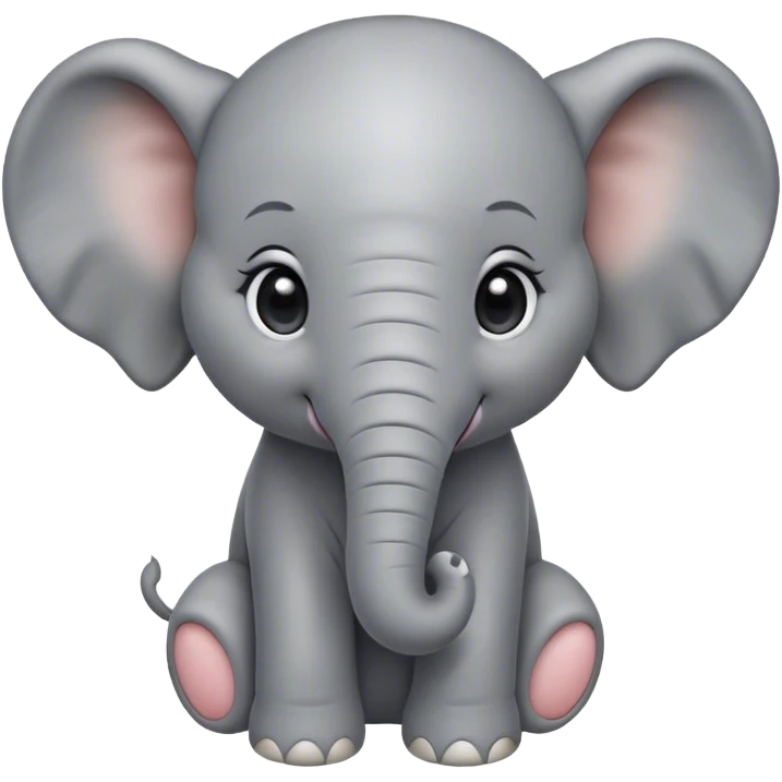 Cinematic Noble Baby Elephant Portrait Emoji, Poised and regal, with a tiny, endearing build and a soft, smooth gray hide, delicate floppy ears and a small, curious trunk, deep-set soulful eyes, Simplified yet sharp and sophisticated features, highly detailed, glowing with a gentle, dignified glow, high shine, intelligent and adorable, stylized with an air of miniature majesty, focused and attentive, soft glowing outline, capturing the essence of a watchful and confident little elephant, so majestic it feels as though it could toddle out of the screen with effortless authority! emoji