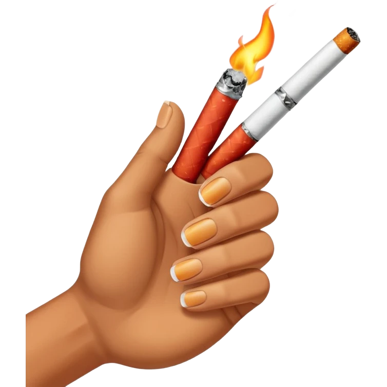 hand holding cigarette emoji