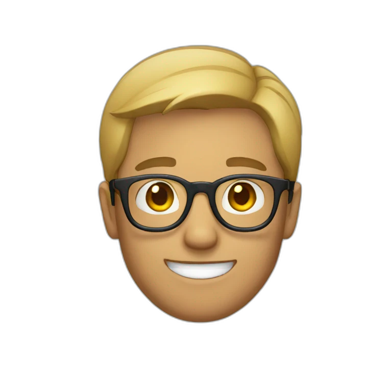 a guy with glasses emoji