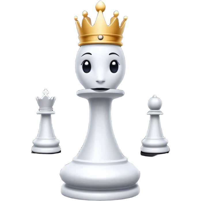 white queen chess piece on chess square emoji