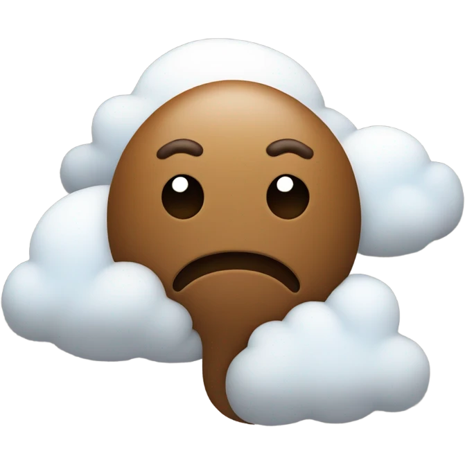Poop emoji with tiny clouds around it  emoji