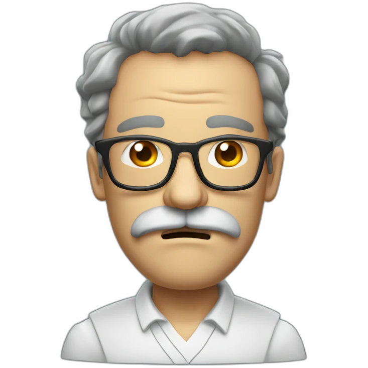 angry professor with glasses and moustache and beard neck emoji