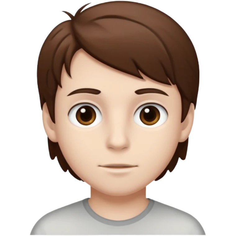 a boy with brown hair and white skin with dark eyes  emoji