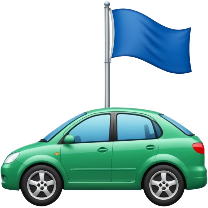 bandera mitad superior, azul y mitad inferior verde con una rueda de carruaje roja en el centro emoji