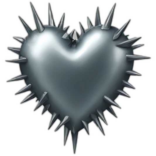 metal heart with spikes emoji