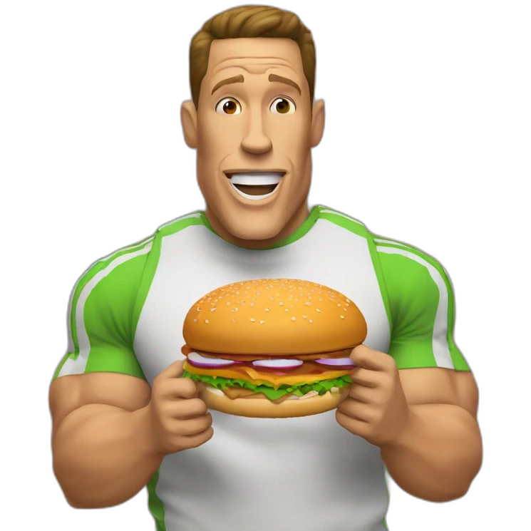 Jhon Cena eating buger emoji