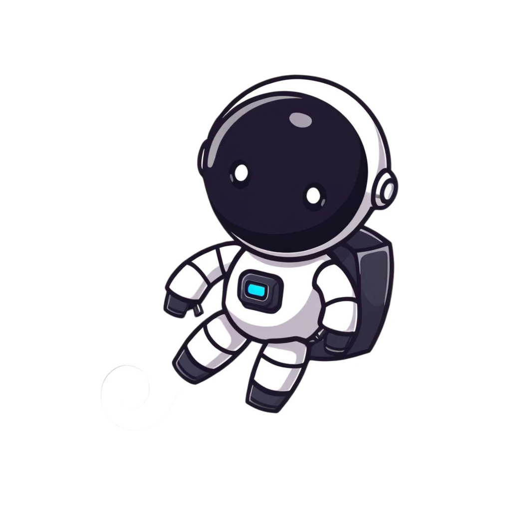 black robot with white led eyes, red background emoji