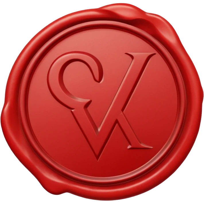 wax seal with a check mark emoji