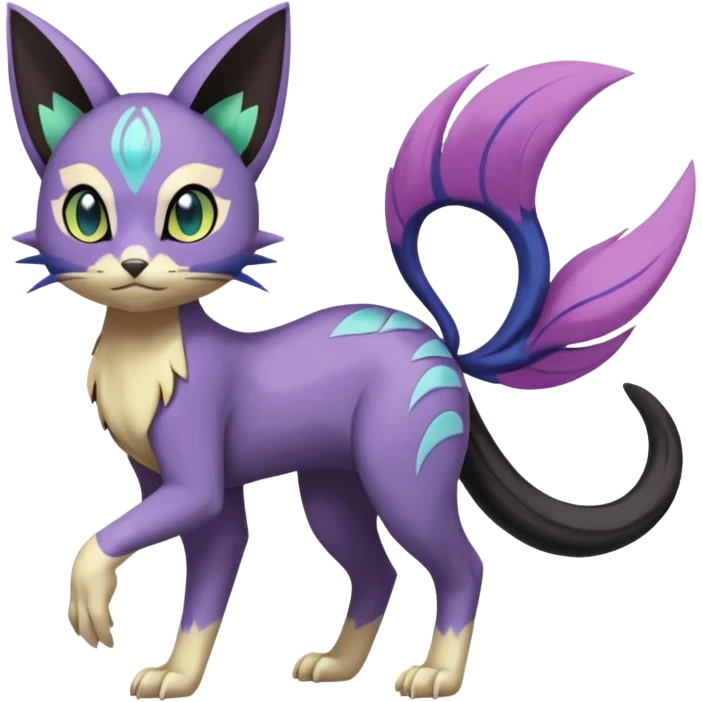 Meloetta-Purrloin-Sprigatito-Nargacuga-Pokémon-Fakémon-fusion-hybrid-creature emoji
