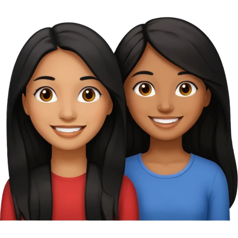 Maestras morenas de cabello negro y largo emoji
