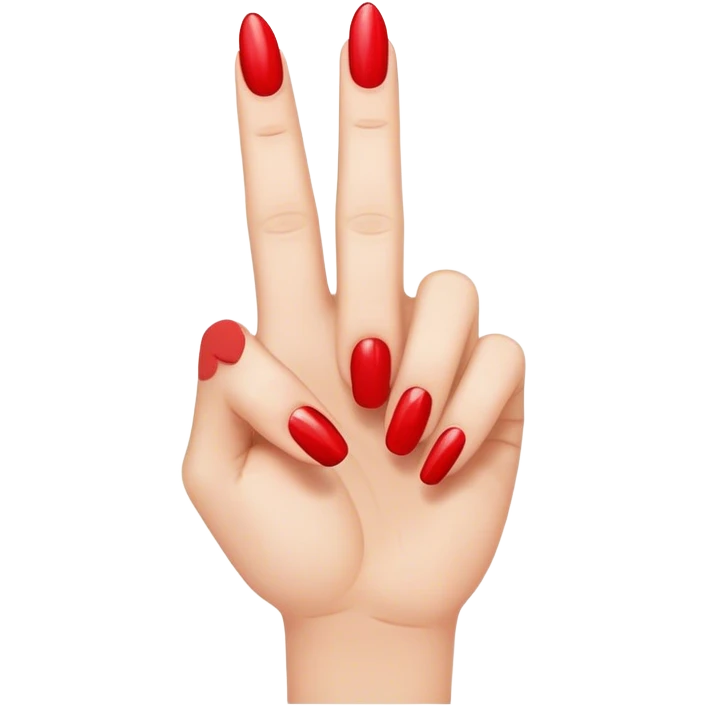 Middle finger with red nail polish emoji