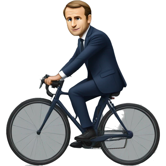 Macron sur un velo emoji