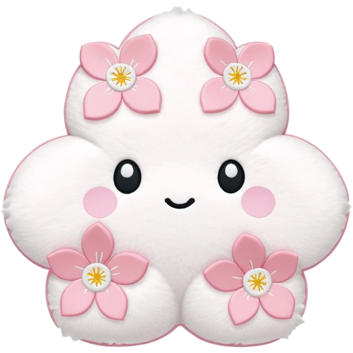 Cute Pastel pink and white Cherry Blossom Sakura Plushie emoji
