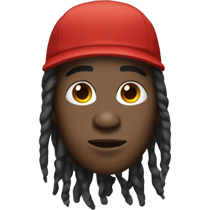 Black person with dreadlocks, with a red cap emoji