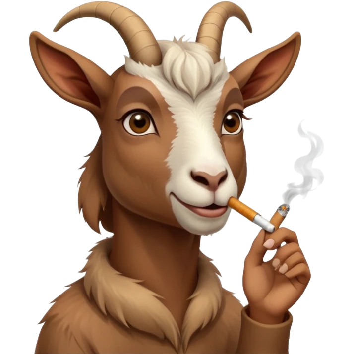 Goat smoking a cigarette  emoji