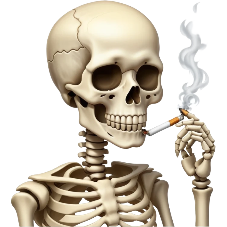 Skeleton smoking emoji