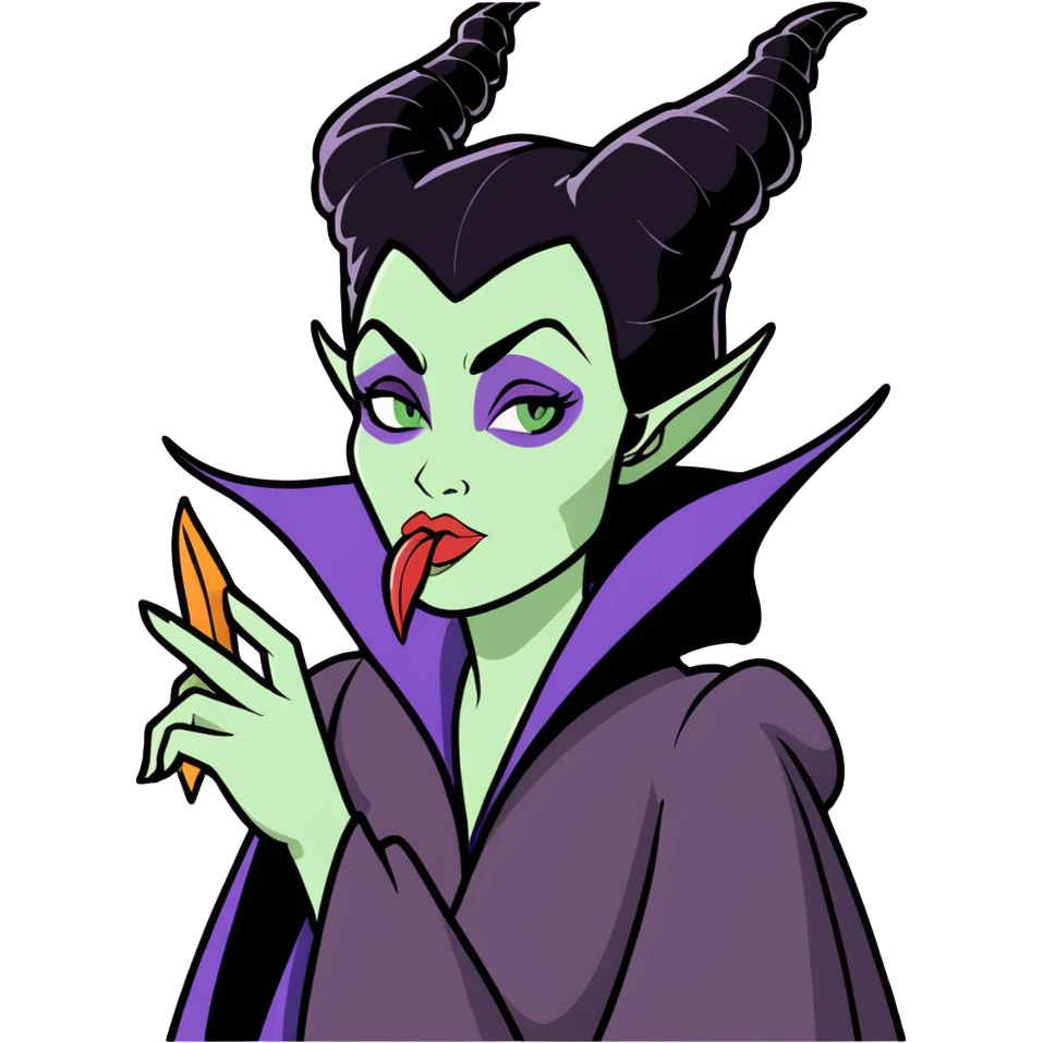 Blowing a kiss from maleficent emoji
