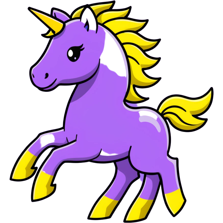 A yellow horse composed of bright electric energy, with yellow wires visible throughout its form, lightning bolts emanating from its mane and tail, galloping at high speed. emoji