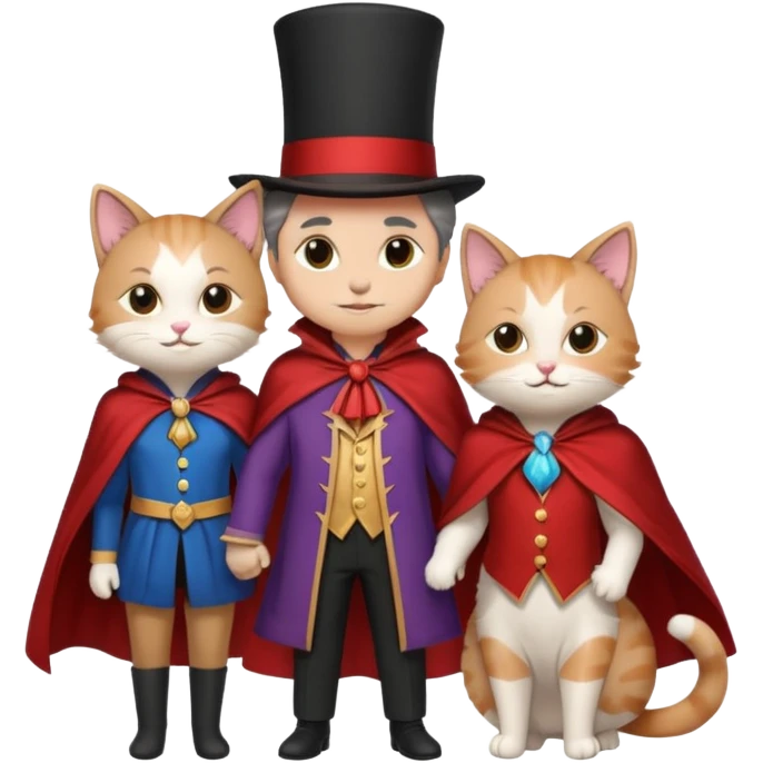 magician couple and their pet cat emoji
