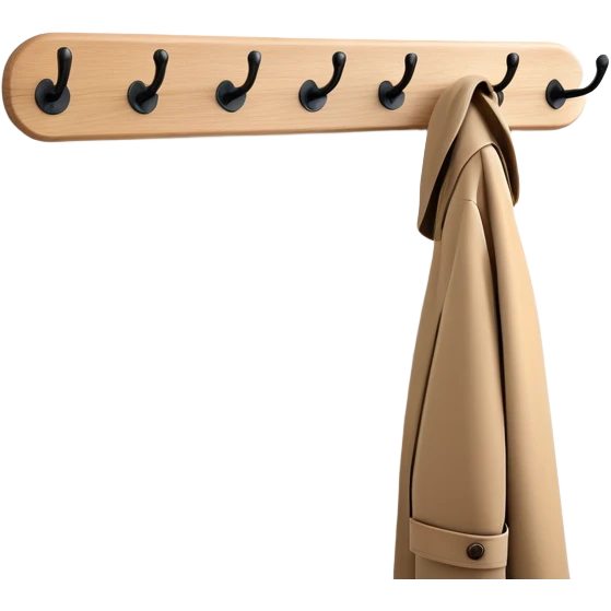 minimalist wall-mounted coat rack with clean lines and rounded hooks emoji