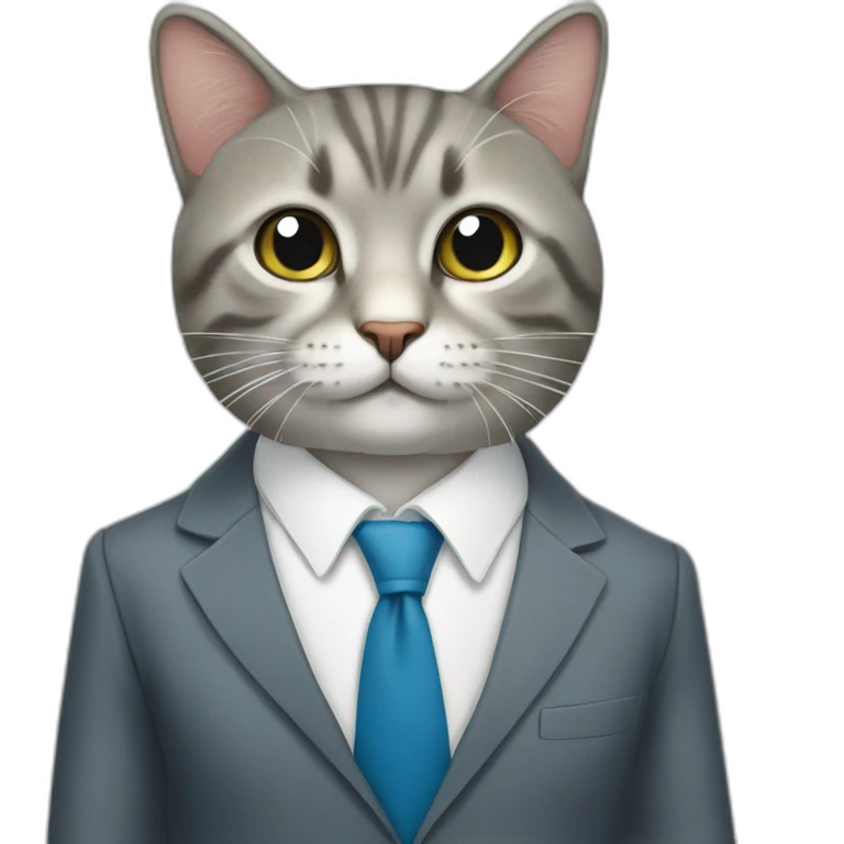 Un chat avec une cravate emoji