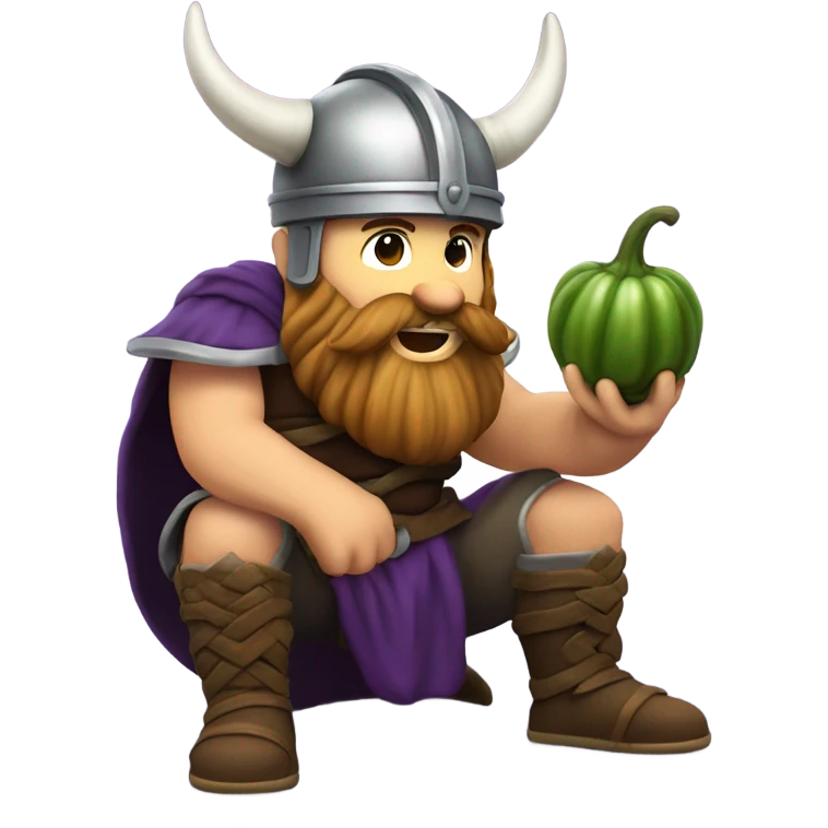 viking eating an eggplant  emoji