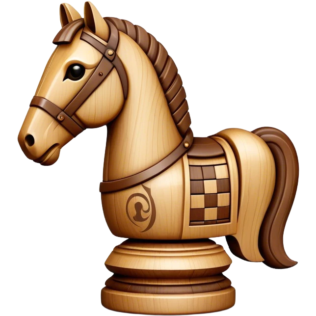 a trojan horse in the style of a chess piece emoji