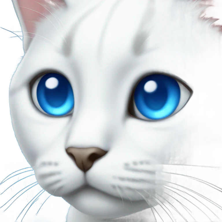 White cat with blue eyes  emoji