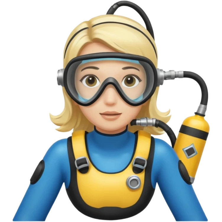 scuba diving girl blonde with oxygen tank emoji