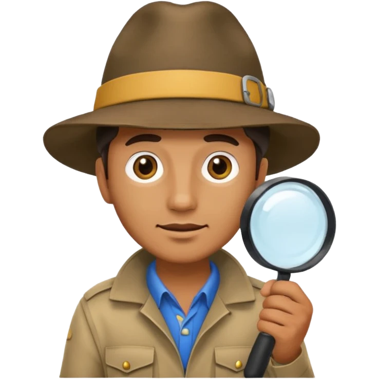 Explorer Man with magnifying glass emoji