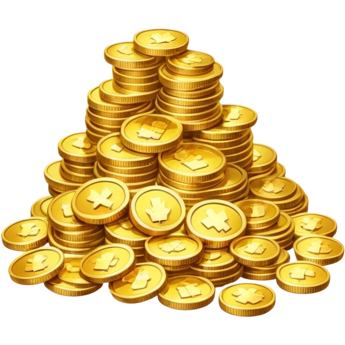 pile of gold coins and jewels symbolizing excess emoji