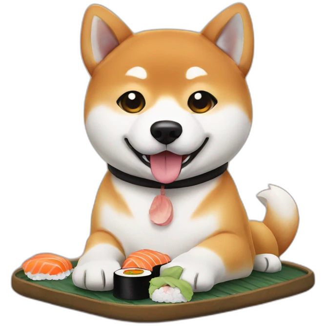 Shiba Inu having sushi emoji