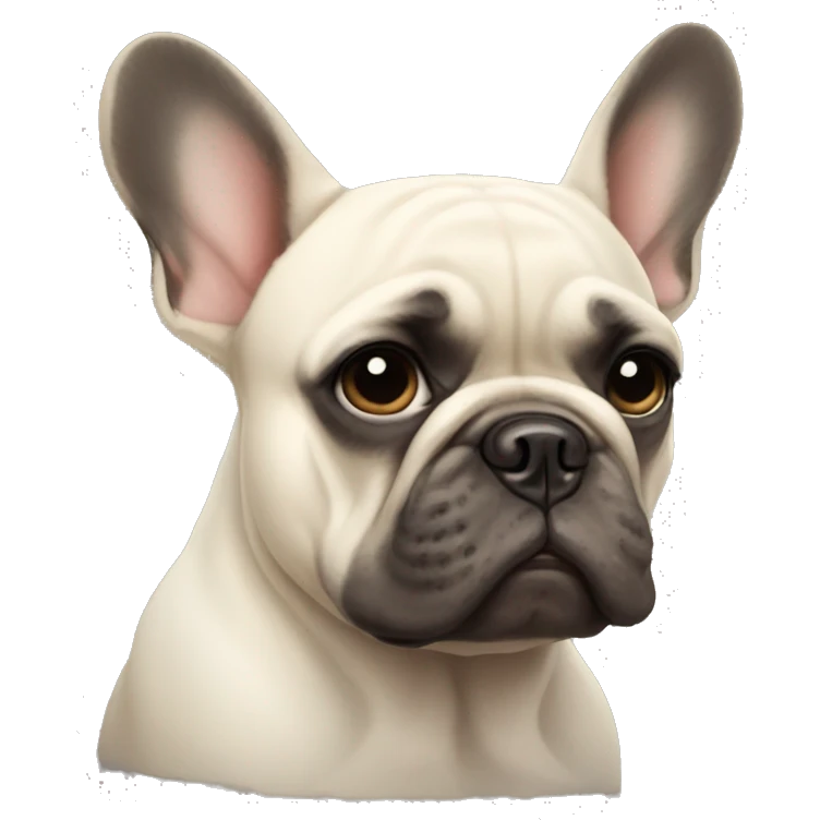 Sad french bulldog emoji