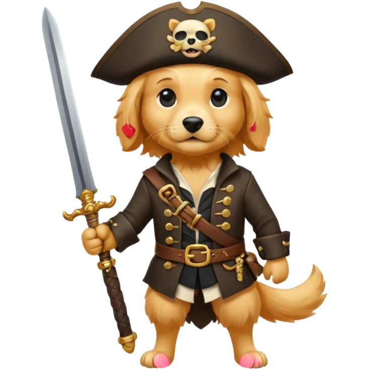 Pirate golden retriever full body  emoji