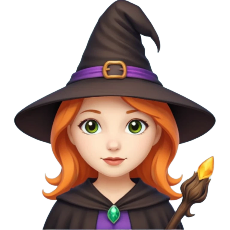 cute witch with hat emoji