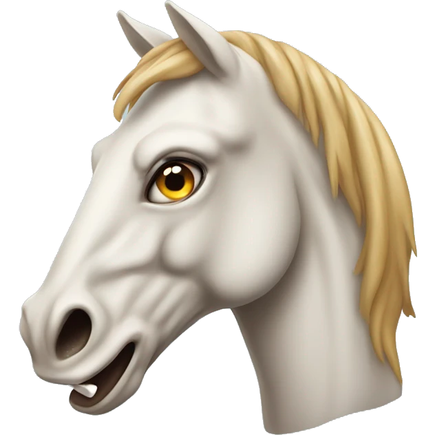 unhinged crazy long horse head with tongue sticking out emoji