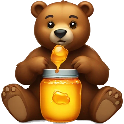 Bear with honey pot emoji