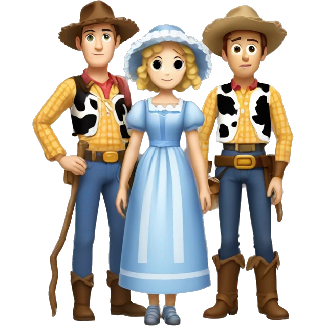 Little Bo peep and woody full body  emoji