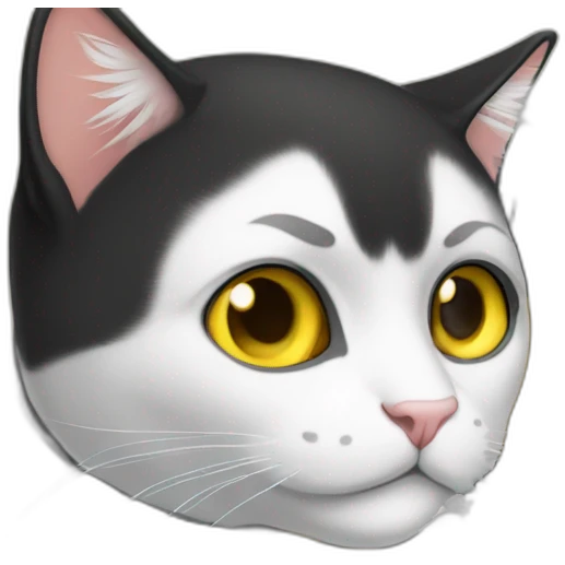 Gato pianista amarillo blanco y negro emoji