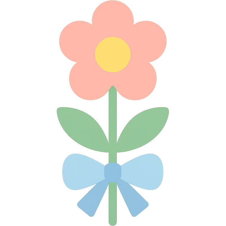 flower with a little bow icon in color emoji