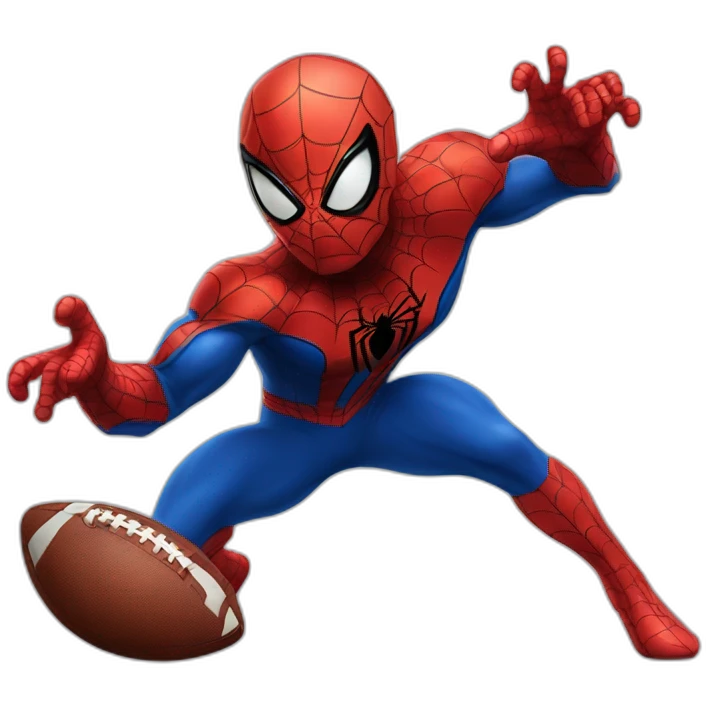 Spiderman playing football emoji