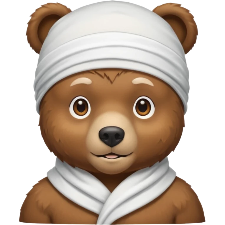 Сделай лицо медведя в белой дюраге emoji