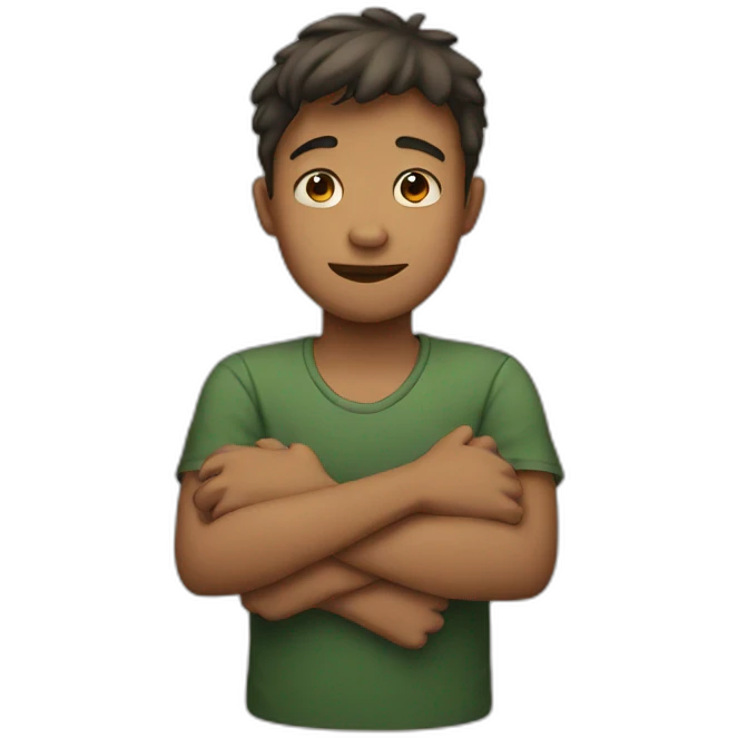 Boy with big hands emoji