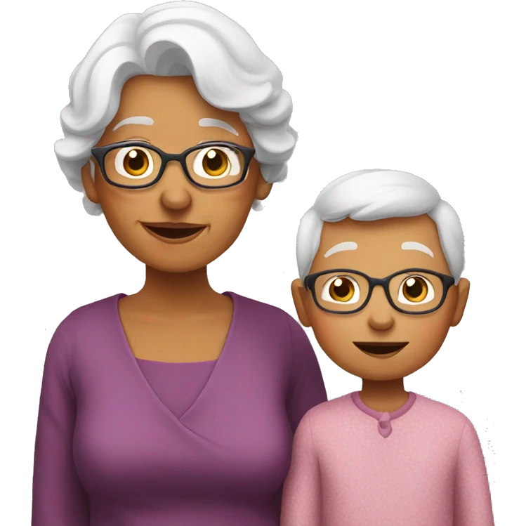 grandma with young boy emoji