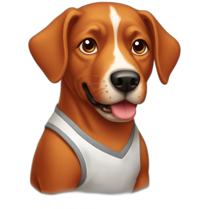 red dog in a t-shirt emoji