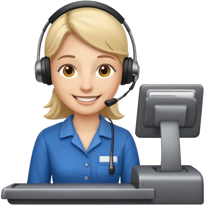 Cashier + headset + till emoji
